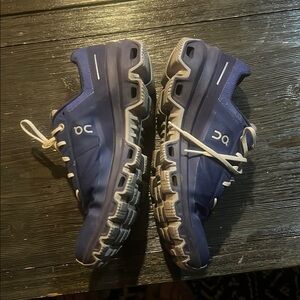 On Running Blue and White Athletic Shoes